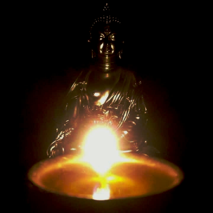 Medicine Buddha and Butter Lamp
